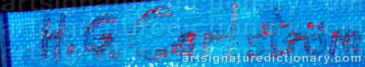 Authentic signature by Håkan G. CARLSTRÖM on  artwork