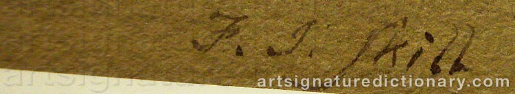Authentic signature by Frederick John SKILL on artwork