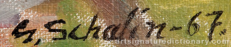 Authentic signature by Greta SCHALIN on  artwork