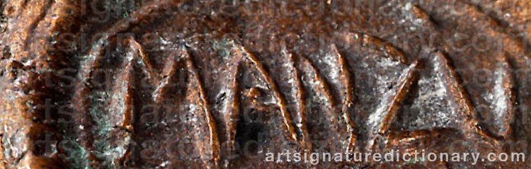 Authentic signature by Giacomo MANZU on artwork