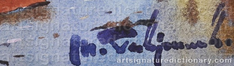 Authentic signature by Modest GAVRILOV on  artwork