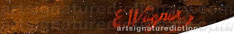 Authentic signature by Edmund WAGNER on  artwork