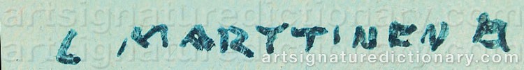 Authentic signature by Lasse MARTTINEN on artwork