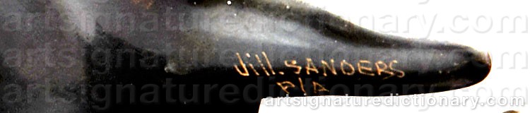 Authentic signature by Jill SANDERS on  artwork