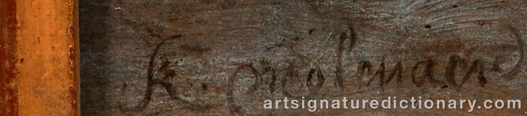 Authentic signature by Klaes MOLENAER on Painting/Watercolour artwork