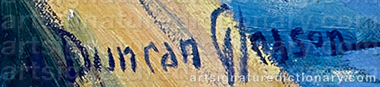 Authentic signature by Joe Duncan GLEASON on Painting/Watercolour artwork