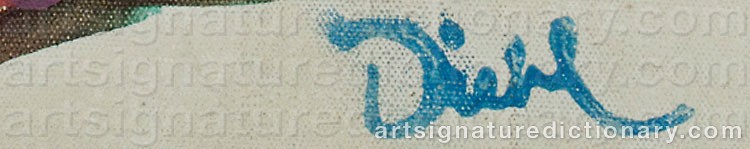 Authentic signature by Gösta DIEHL on artwork