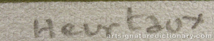 Authentic signature by André HEURTAUX on  artwork