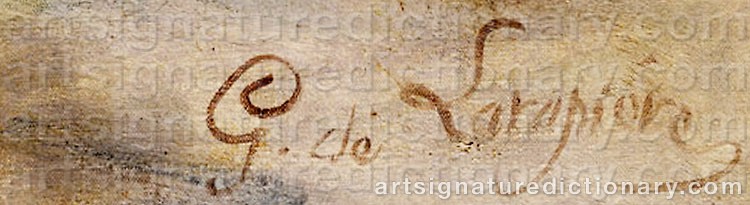 Authentic signature by G. De LARAPIÈRE on  artwork