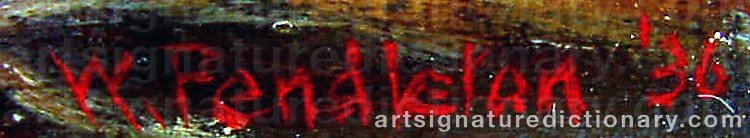 Authentic signature by Walter PENDLETON on  artwork