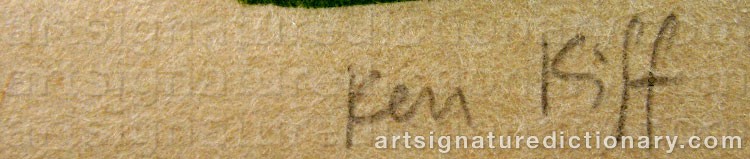 Authentic signature by Ken KIFF on  artwork