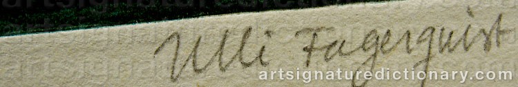 Authentic signature by Ulli FAGERQUIST on  artwork