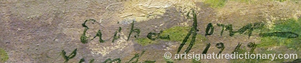 Authentic signature by Erika JONN on  artwork