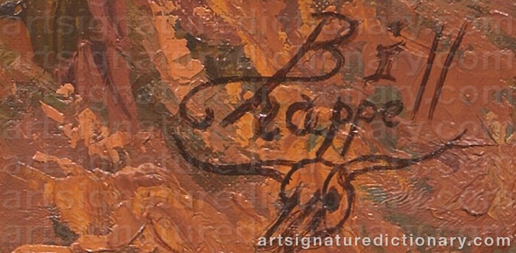 Authentic signature by Bill CHAPPELL on  artwork