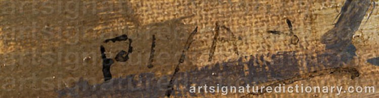 Authentic signature by Gustavo PISANI on  artwork