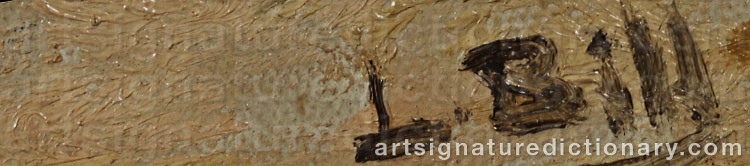 Authentic signature by Lina BILL on  artwork