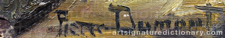 Authentic signature by Pierre DUMONT on  artwork