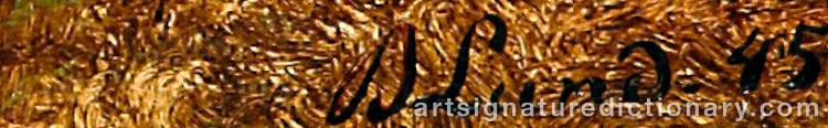 Authentic signature by Bernt LUND on  artwork