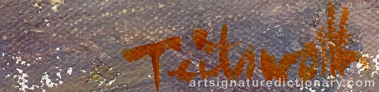 Authentic signature by Bill TEITSWORTH on  artwork