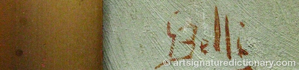 Authentic signature by C BELLI on  artwork
