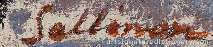 Authentic signature by Tyko SALLINEN on Painting/Watercolour artwork