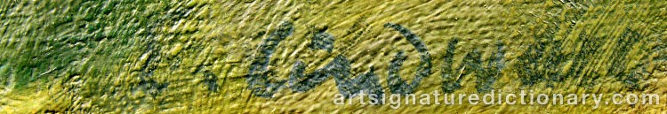 Authentic signature by Erik LINDWALL on artwork