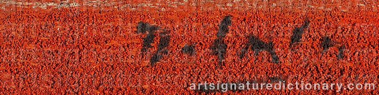 Authentic signature by Karl Fred DAHMEN on  artwork