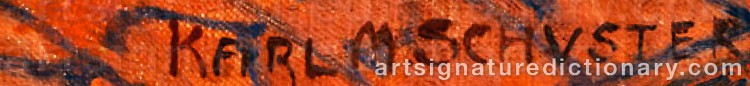 Authentic signature by Karl Maria SCHUSTER on  artwork