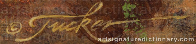 Authentic signature by Ezra TUCKER on Painting/Watercolour artwork