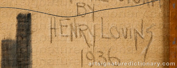 Authentic signature by Henry LOVINS on Painting/Watercolour artwork