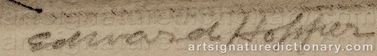 Authentic signature by Edward HOPPER on Painting/Watercolour artwork
