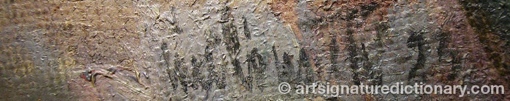 Authentic signature by Carl LÖNSETH on artwork