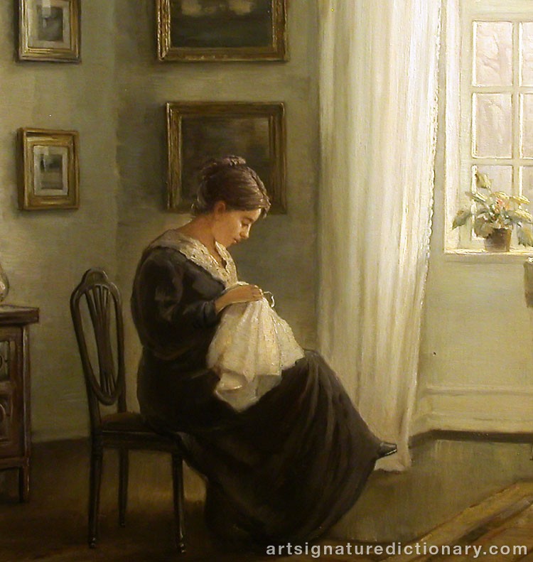 Close-up details showing Carl HOLSÖE signature forgery characteristics