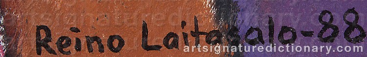 Authentic signature by Reino LAITASALO on  artwork