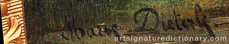 Authentic signature by Marie DIETERLE on  artwork