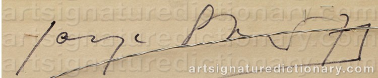 Authentic signature by Jorge STEVER on artwork