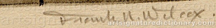 Authentic signature by Frank Nelson WILCOX on artwork