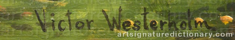 Forged signature of Victor WESTERHOLM