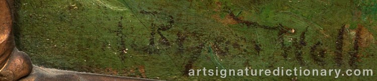 Authentic signature by Alfred Bryan WALL on artwork