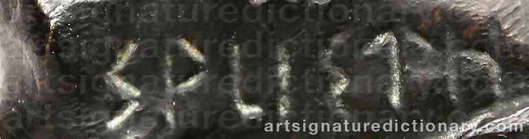 Authentic signature by Heinrich SPLIETH on  artwork