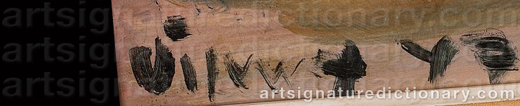 Authentic signature by Sylvain VIGNY on artwork