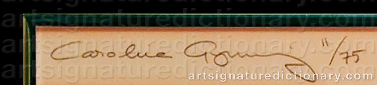 Authentic signature by Carolina GYNNING on Drawing/Graphic/Print artwork