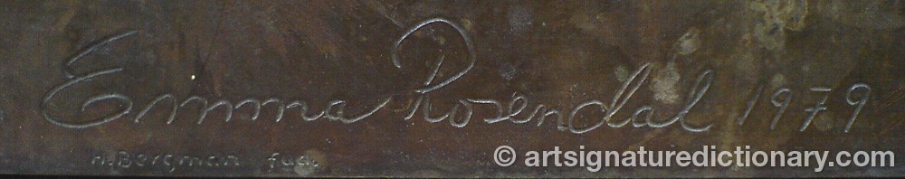 Authentic signature by Emma ROSENDAL on artwork