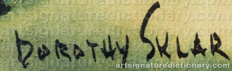 Authentic signature by Dorothy SKLAR on Painting/Watercolour artwork