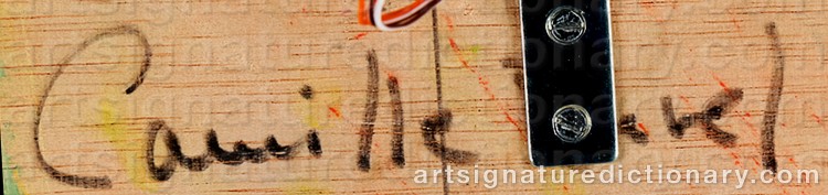 Authentic signature by Camille REVEL on  artwork