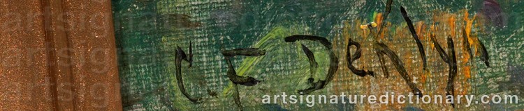 Authentic signature by Charles F. DEKLYN on  artwork