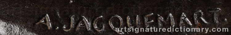 Authentic signature by Alfred JACQUEMART on artwork