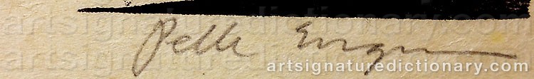 Authentic signature by Pelle ENGMAN on artwork