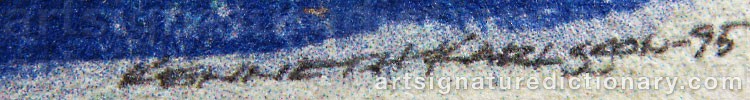 Authentic signature by Kenneth KARLSSON on artwork
