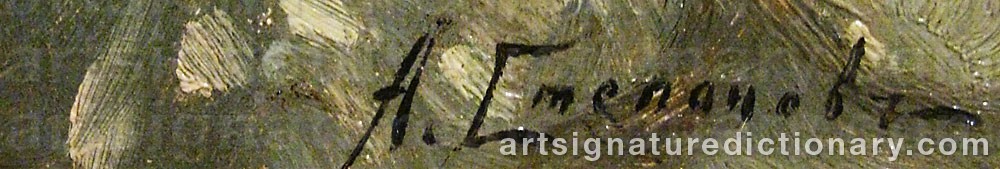 Authentic signature by Aleksej Stepanovic STEPANOV on  artwork